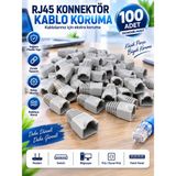 RJ45 Konnektör Kablo Koruyucu 100 Adet Ethernet Cat5 Cat6 Plug Kılıfı Esnek Kablo Koruma Aparatı