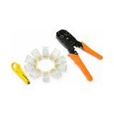 Rj45 Sıkma Pensesi + 100 Adet Rj45 Konnektör Cat5 Cat6 Ethernet Ağ Kablosu Seti