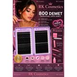 RK Cosmetic Takma Kirpik Seti 800 Demet Kirpik Yapıştırıcı ve Sabitleyici Cımbız ve Fırçasıyla Yoğun Hacimli Dramatik Görünüm 50-60-80-100D