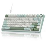 RK Royal KLUDGE R75 Mekanik Klavye Ses Düğmesi ile Kablolu,% 75 Özel Oyun Klavyesi Contası Yazılımlı RGB Arkadan Aydınlatmalı, MDA Profili, PBT Keycaps Çalışırken Değiştirilebilir Doğrusal Anahtar