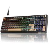 RK ROYAL KLUDGE R98 Pro Kremalı Oyun Klavyesi, %96 Kablolu Mekanik Klavye RGB Arkadan Aydınlatmalı, Numara Pedi ve Ses Düğmesi, Conta Montajı, MDA Profili PBT Keycaps Çalışırken Değiştirilebilir