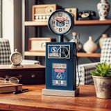 RK66 Retro Route66 Benzin Pompası Masa Üstü Saat Ofis Ev Dekoratif Obje Hediyelik Eşya Vintage Obje