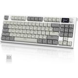 RK86 Kablosuz Mekanik Klavye, Gaming Klavye Conta Montajlı, 3 Mod (2.4ghz/bluetooth/type C) Apex Pro Tkl Rgb 75% Oyuncu Klavyesi, Tft Renkli Ekran, Topuz, Hot Swappable Doğrusal Anahtar - Option-1 - 001-Renkli