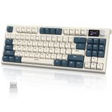 RK86 Kablosuz Mekanik Klavye, Gaming Klavye Conta Montajlı, 3 Mod (2.4Ghz/Bluetooth/Type C) Apex Pro TKL RGB 75% Oyuncu Klavyesi, TFT Renkli Ekran, Topuz, Hot Swappable Doğrusal Anahtar