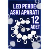 Rkm Store Beyaz LED Perde Askı Aparatı 12 Parça 2 x 3,5 cm Plastik Malzeme ile Kullanıma Uygun