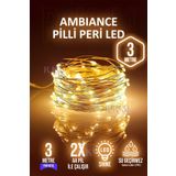 rkm store Peri Led Gün Işığı 3 Metre Dekoratif Yılbaşı Ve Parti Süsleme 3 M Led