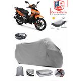 Rks Easy Pro 50 Branda Gri Arka Çanta Uyumlu(Topcase) Motosiket Brandası Motor Örtüsü Çadır Su Geçirmez Motosiklet Kılıfı Motor Brandası,lastikli,taşıma Torbalı