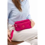 Rky Serenity Mega Çanta Klinkır Kumaş 4 Bölmeli Boyun Askı Aparatı Kadın Omuz Çantası & El Çantası - Pembe