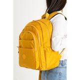 Rky Serenity Mega Suya Dayanıklı Klinkır Kumaş Büyük Boy Okul Günlük Laptop ve Spor Kullanıma Uygun Sırt Çantası - Hardal