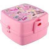 Rky Serenity Relaxion 4 Bölmeli Kendinden Kaşık Çatallı Kilitli Beslenme Kutusu - Yemek Saklama Kabı - Lunch Box - Pembe