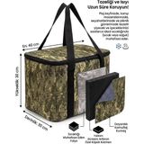 Rky Serenity Termal Piknik Buzluk Çantası - Sıcak Soğuk - 3 Katmanlı Yalıtımlı Kamp ve Plaj 40X30X30 cm - Asker Yeşili