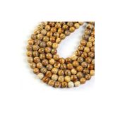 RLX BUJİTERİ Doğal Taş Kahverengi Ahşap Jasper - 8 Mm Takı Yapım