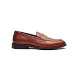 RLX4184_KAHVE_45 Erkek Hakiki Deri Klasik Loafer Babet Ayakkabı Taba - Konyak