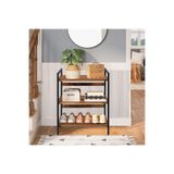 RMD SHOP Kuzey Metal Ayaklı Masif Ahşap Mutfak Dolabı Rafı-ayakkabılık -kitaplık-çiçeklik SİYAH-CEVİZ