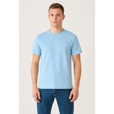 Rmys Pamuklu Bisiklet Yaka Erkek T-Shirt - Bebek Mavisi - XL
