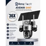 RMZTECH Avenir S447 12MP 4 Kameralı 36X Optik Zoom 4g Esım Sim Kartlı Çift Solar Panelli Ptz Güvenlik Kamera