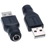 Rob Ada 5.5*2.1mm Dişi To USB 2.0 Erkek Soket Çevirici Power Adaptör Şarj Ucu - Siyah