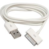 Rob Ada iPad 1 2 3 Ipod Nano Apple iPhone 30 Pin USB Data Şarj Kablosu - Beyaz