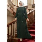 Robalı Piliseli Ayrobin Elbise Haki HM2872 - 42