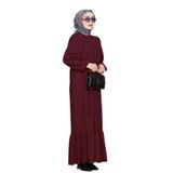 Robalı Sahra Tesettür Elbise-Bordo