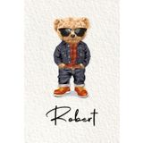 Robert: Cahier personnalisé avec prénom Robert | Cadeau d'anniversaire pour enfant, garçon, homme, copain ... | Nounours | 110 pages lignée, Petit Format 6x9 pouces (15,24 x 22,86 cm)