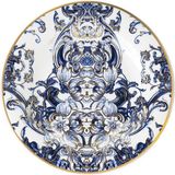 Roberto Cavalli Azulejos Mavi Beyaz Desenli Porselen Ekmek & Tatlı Tabağı 16,5 cm - Standart