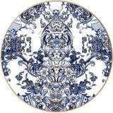 Roberto Cavalli Azulejos Mavi Beyaz Desenli Porselen Pasta Tabağı 21 cm - Standart