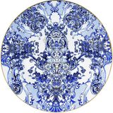 Roberto Cavalli Azulejos Mavi Beyaz Desenli Porselen Servis Tabağı ve Supla 32 cm - Standart
