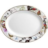 Roberto Cavalli Garden's Birds Kuş Desenli Porselen Oval Servis Tabağı 36 cm - Standart