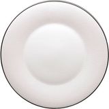 Roberto Cavalli Lizzard Platin Yılan Derisi Desenli Porselen Yemek Tabağı 27 cm - Beyaz - Standart