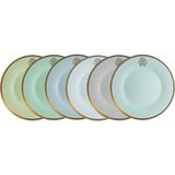Roberto Cavalli Lizzard Sunrise 6 Kişilik Pastel Renkli Porselen Pasta Tabağı 21 cm - Standart