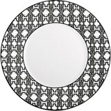 Roberto Cavalli Monogram Siyah Beyaz Desenli Porselen Yemek Tabağı 27 cm - Standart