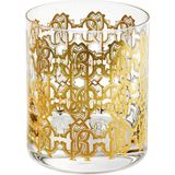 Roberto Cavalli New Monogram Gold Altın Dekorlu Kristal Su ve Viski Bardağı - Şeffaf - Standart