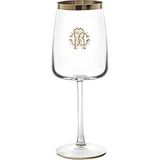 Roberto Cavalli New Monogram Platin Dekorlu Kristal Şarap Kadehi - Şeffaf - Standart