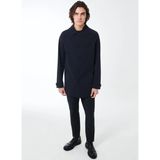 Roberto Ricci Designs Lacivert Slim Fit Erkek Trençkot Ceket Yaka Koyu Lacivert - 50