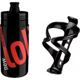 Robesbon Elite Loli 550 ml Bisiklet Plastik Matara, Suluk + Matara Kafesi - Siyah
