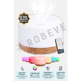 ROBEVE 500 ml Ultrasonik Aroma Difüzör Hava Nemlendirici Buhar Makinesi - 7 Renk Led Işık - Zaman Ayarlı