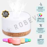 Robeve 500 ml Ultrasonik Aroma Difüzör Hava Nemlendirici Buhar Makinesi – Uzaktan Kumandalı – Zaman Ayarlı & 7 Renk LED Işık – Büyük Kapasiteli Nemlendirici – Ev, Ofis, Yoga Için Çocuk Odası SL500 - Beyaz