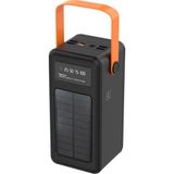 ROBEVE 80000 Mah Powerbank Güneş Enerjili Solar Deprem Powerbank Fenerli Type C - Lightning - Micro USB - USB Kablolu Powerbank Taşınabilir Şarj Aleti Hızlı Şarj Aleti Powerbank PW53 - Siyah
