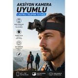 ROBEVE Aksiyon Kamera Uyumlu Kafa Bandı Telefon Tutucu – 360° Dönebilen Lastikli Baş Bantlı Telefon Sabitleyici | GoPro Aparat Uyumlu, Ayarlanabilir Head Strap Mount