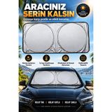 Robeve Araç Ön Cam Güneşliği Katlanabilir Reflektif Tasarım - Güneş ve Isı Koruyucu Oto Güneşlik, Direksiyon Torpido Konsol Koruyucu Araba Aksesuarı Araba Güneşlik Araç Güneşlik Oto Perde Araç Perde - Gümüş - Siyah