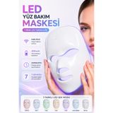 ROBEVE Auhma AHB-08 LED Yüz Bakım Maskesi - 7 Renk LED Işık Teknolojisi, Kablosuz Kullanım, 400mAh Şarjlı Batarya, Entegre Zamanlayıcı, Evde Profesyonel Cilt Bakım Cihazı, LED Skin Care Face Mask