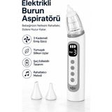 Robeve Auhma Ahb-10 Elektrikli Burun Aspiratörü USB Şarjlı, 3 Kademeli Emiş Gücü, Dijital LED Ekran, 3 Yumuşak Silikon Uç, Müzikli Nazal Aspiratör, Yenidoğan, Bebek ve Çocuklar Için Burun Temizleme - Beyaz