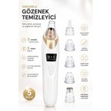 Robeve Auhma AHB01 Vakumlu Siyah Nokta Temizleme Cihazı – 3 Kademeli Emiş Gücü, 5 Farklı Başlık, USB Şarjlı Kablosuz Gözenek Temizleyici, Yağ ve Kir Temizleme, Yüz Cilt Bakım Cihazı - Beyaz