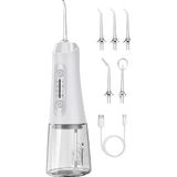Robeve Auhma AMF11 Şarjlı Ağız Duşu 320ML Su Hazneli 4 Modlu Ipx7 Su Geçirmez Type-C Hızlı Şarjlı 5 Başlıklı Profesyonel Ağız ve Diş Temizleme Cihazı - Beyaz