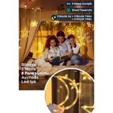 Robeve Ay Yıldız Yılbaşı Led Işık 8 Fonksiyonlu Led Işık Yılbaşı Süsleme Dekoratif Animasyonlu Led Işık