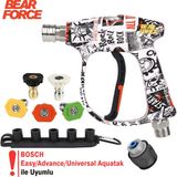 Robeve Bear Force Pop-Art Tasarım Araç Yıkama Tabancası 5li Nozzle Set ve Kemer Klipsli Ile Birlikte Profesyonel Pop-Art Tasarım Oto Yıkama Tabancası - Bosch Aquatak ile Uyumlu - Çok Renkli
