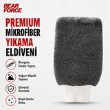 Robeve Bear Force Premium Mikrofiber Araç Yıkama Eldiveni – Yoğun Köpük Taşıma Özellikli, Yumuşak Mikrofiber Dokulu, Boya Dostu ve Çiziksiz Güvenli Temizlik Için Profesyonel Oto Yıkama Eldiveni - Gri