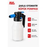 ROBEVE Bear Force Şarjlı Otomatik Köpük Pompası 1.5 Litre 2000 mAh Şarjlı Köpük Püskürtücü – Basınçlı Araç Yıkama Köpükleme Spreyi – Şarjlı Köpük Makinesi Oto Yıkama Pompası
