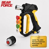 Robeve Bear Force Yüksek Basınçlı Yıkama Tabancası 345 Bar 5000 Psı 5’li Nozul Seti 1/4” Quick Connect Kısa Yıkama Tabancası Oto Yıkama Tabancası - Lavor - Siyah - Sarı